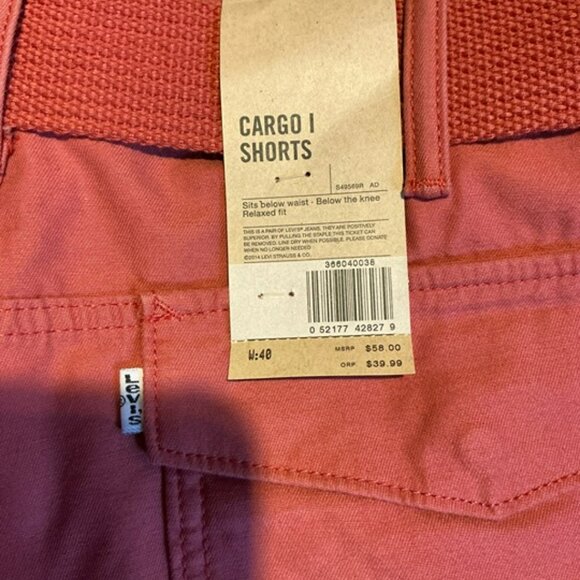Levi's Men's Cargo I Shorts SZ=40 Mesh Belt NWT - Picture 6 of 6